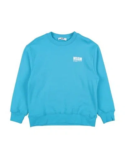Msgm Babies'  Toddler Boy Sweatshirt Azure Size 6 Cotton In Blue