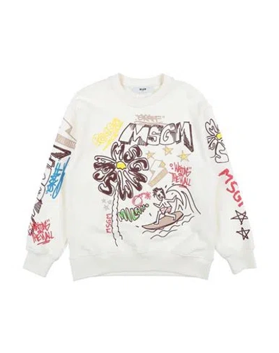 Msgm Babies'  Toddler Boy Sweatshirt Cream Size 6 Cotton In White