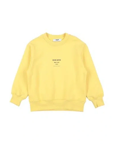Msgm Babies'  Toddler Boy Sweatshirt Yellow Size 6 Cotton