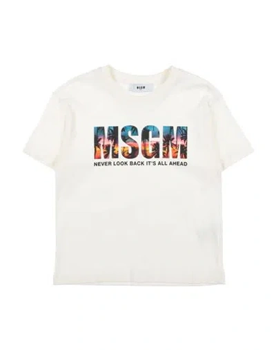 Msgm Babies'  Toddler Boy T-shirt Cream Size 6 Cotton In White