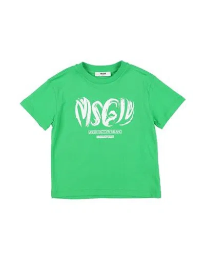 Msgm Babies'  Toddler Boy T-shirt Green Size 6 Cotton