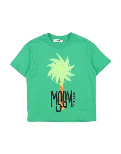 Msgm Babies'  Toddler Boy T-shirt Green Size 6 Cotton In Brown