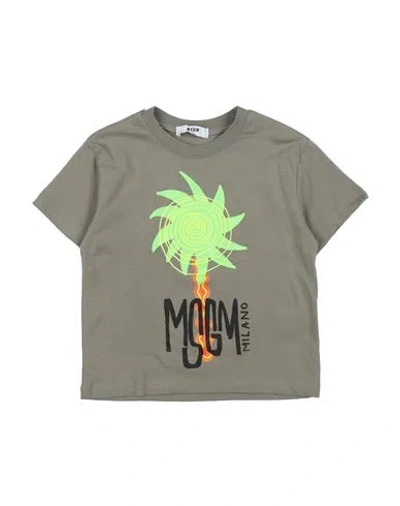 Msgm Babies'  Toddler Boy T-shirt Grey Size 4 Cotton In Gray