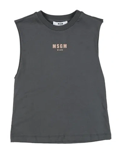 Msgm Babies'  Toddler Boy T-shirt Lead Size 6 Cotton In Black