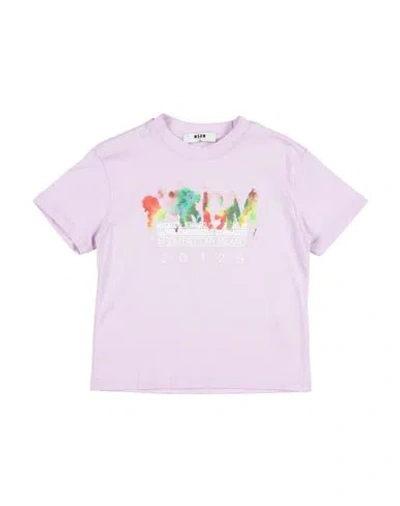 Msgm Babies'  Toddler Boy T-shirt Lilac Size 6 Cotton In Pink