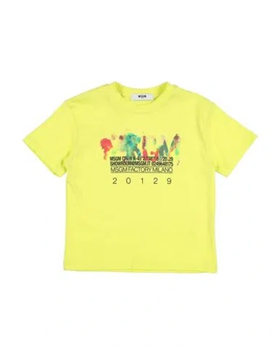 Msgm Babies'  Toddler Boy T-shirt Lime Green Size 6 Cotton In Animal Print