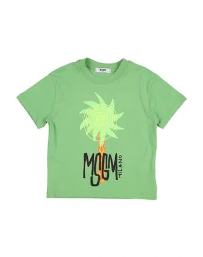 Msgm Babies'  Toddler Boy T-shirt Lime Green Size 6 Cotton