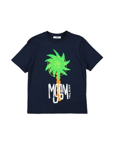 Msgm Babies'  Toddler Boy T-shirt Midnight Blue Size 6 Cotton