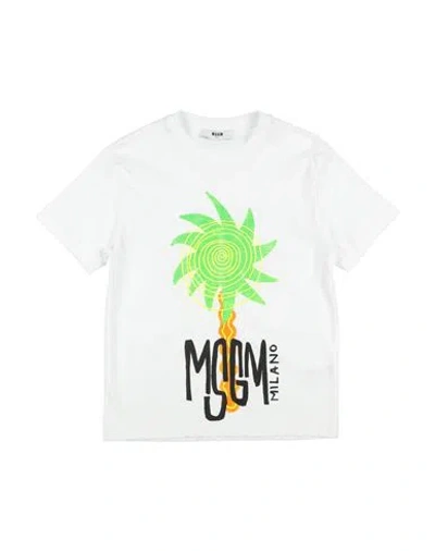 Msgm Babies'  Toddler Boy T-shirt White Size 6 Cotton In Brown