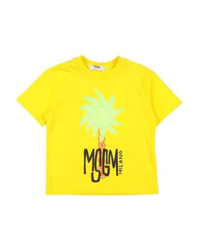 Msgm Babies'  Toddler Boy T-shirt Yellow Size 6 Cotton
