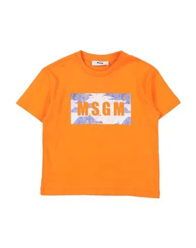 Msgm Babies'  Toddler Boy T-shirt Orange Size 4 Cotton