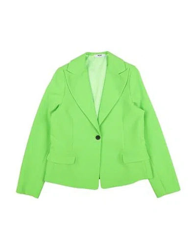 Msgm Babies'  Toddler Girl Blazer Acid Green Size 4 Polyester, Elastane