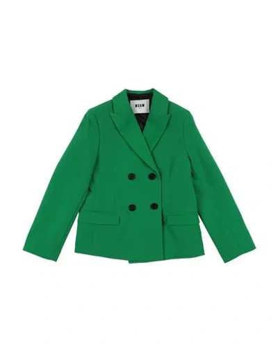 Msgm Babies'  Toddler Girl Blazer Green Size 6 Polyester, Elastane In Multi