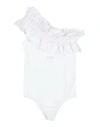 Msgm Babies'  Toddler Girl Bodysuit White Size 4 Cotton, Elastane