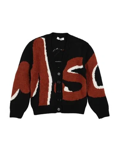 Msgm Babies'  Toddler Girl Cardigan Black Size 6 Acrylic, Wool In Brown