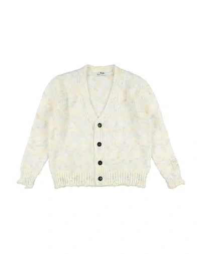Msgm Babies'  Toddler Girl Cardigan White Size 6 Polyacrylic, Wool, Polyester In Neutral