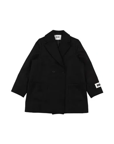 Msgm Babies'  Toddler Girl Coat Black Size 4 Polyester, Nylon