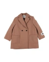 Msgm Toddler Girl Coat Camel Size 4 Polyester, Nylon In Brown