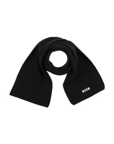 Msgm Babies'  Toddler Girl Scarf Black Size - Virgin Wool, Acrylic