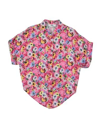 Msgm Babies'  Toddler Girl Shirt Fuchsia Size 6 Viscose In Pink
