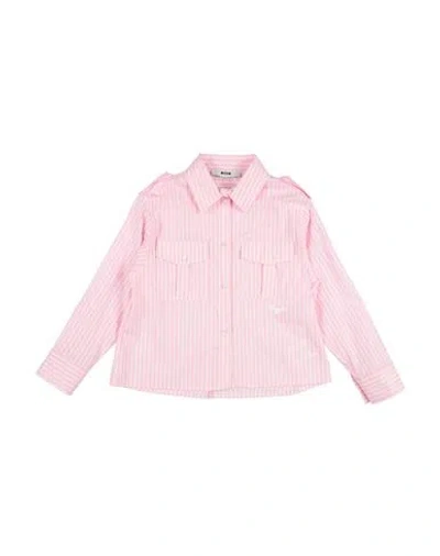 Msgm Babies'  Toddler Girl Shirt Pink Size 6 Cotton, Polyamide, Elastane