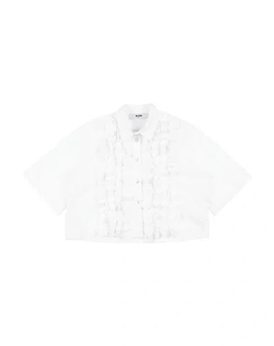 Msgm Babies'  Toddler Girl Shirt White Size 6 Cotton