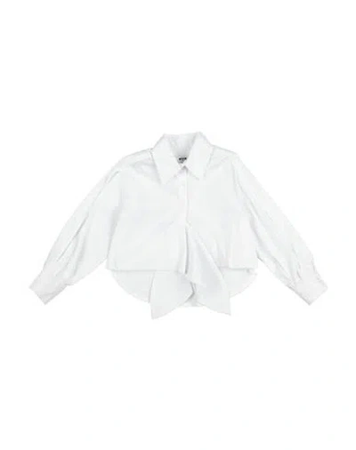 Msgm Babies'  Toddler Girl Shirt White Size 6 Cotton, Polyamide, Elastane