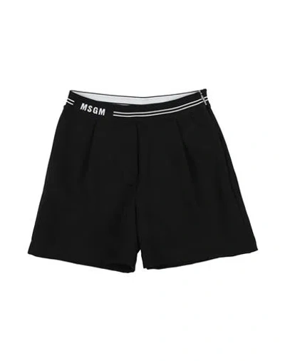 Msgm Babies'  Toddler Girl Shorts & Bermuda Shorts Black Size 6 Polyester, Elastane
