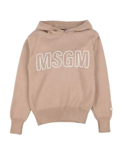 Msgm Babies'  Toddler Girl Sweater Beige Size 6 Virgin Wool, Acrylic In Brown