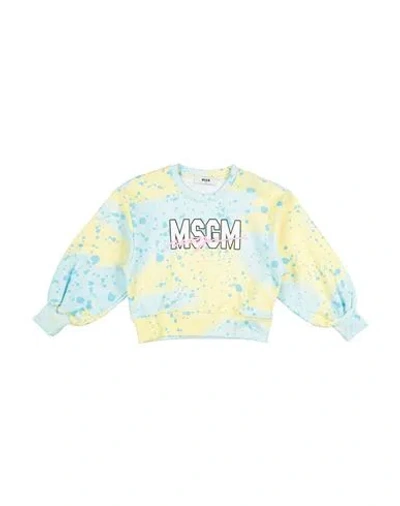 Msgm Babies'  Toddler Girl Sweatshirt Azure Size 4 Cotton In Multi