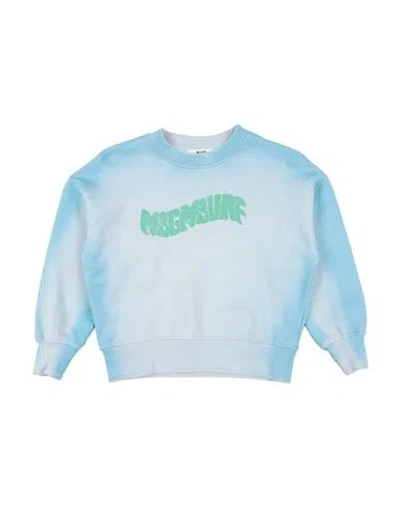 Msgm Babies'  Toddler Girl Sweatshirt Azure Size 6 Cotton In Blue