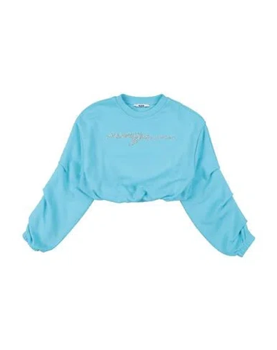 Msgm Babies'  Toddler Girl Sweatshirt Azure Size 6 Cotton In Blue