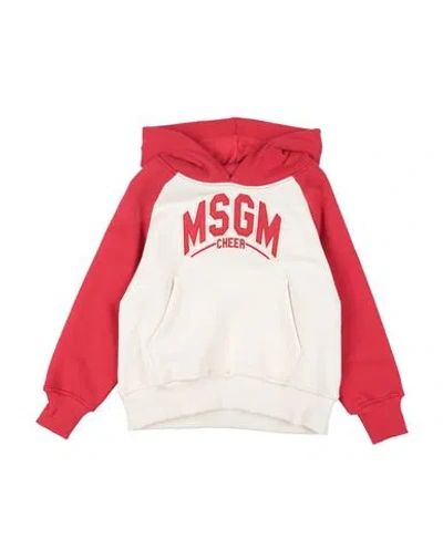 Msgm Babies'  Toddler Girl Sweatshirt Cream Size 4 Cotton In Red