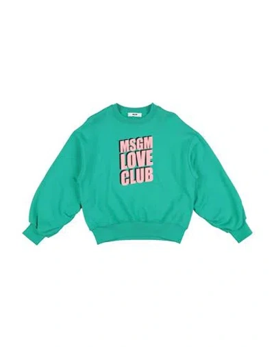 Msgm Babies'  Toddler Girl Sweatshirt Emerald Green Size 6 Cotton