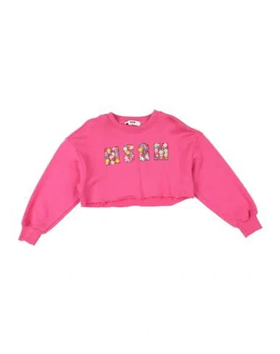 Msgm Toddler Girl Sweatshirt Fuchsia Size 4 Cotton In Pink