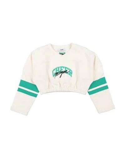 Msgm Babies'  Toddler Girl Sweatshirt Ivory Size 6 Cotton In White