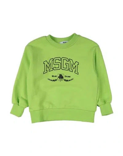 Msgm Babies'  Toddler Girl Sweatshirt Lime Green Size 6 Cotton