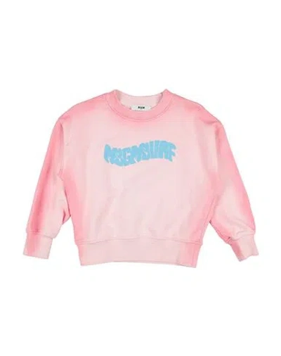 Msgm Babies'  Toddler Girl Sweatshirt Pink Size 4 Cotton In Burgundy