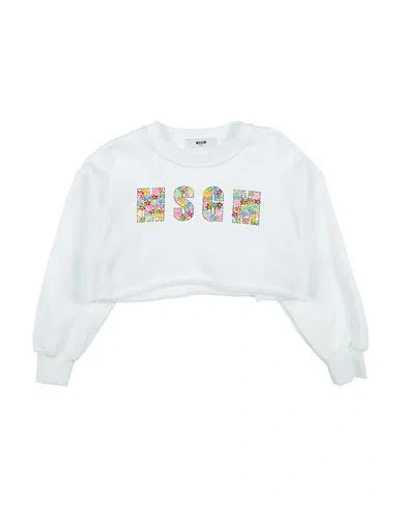 Msgm Babies'  Toddler Girl Sweatshirt White Size 6 Cotton