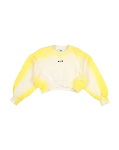 Msgm Babies'  Toddler Girl Sweatshirt Yellow Size 6 Cotton In Multi
