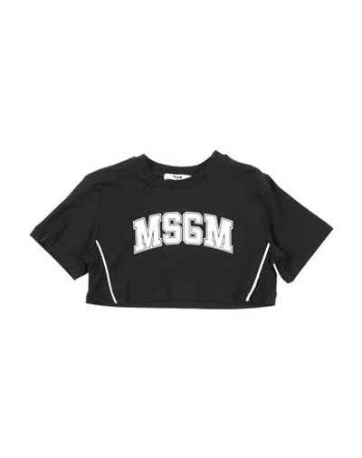 Msgm Babies'  Toddler Girl T-shirt Black Size 4 Cotton