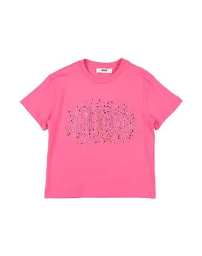 Msgm Babies'  Toddler Girl T-shirt Fuchsia Size 6 Cotton In Pink