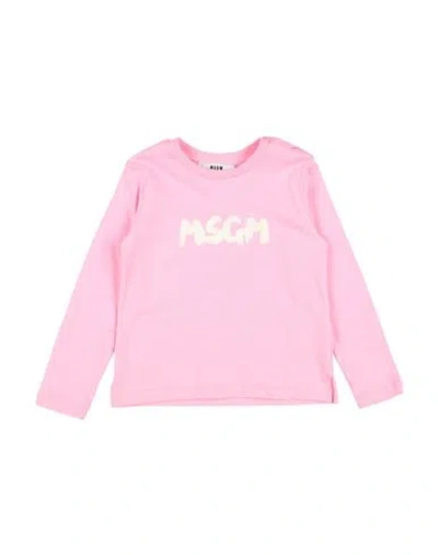 Msgm Babies'  Toddler Girl T-shirt Pink Size 3 Cotton