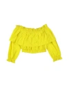 Msgm Toddler Girl Blouse Acid Green Size 6 Polyester In Green