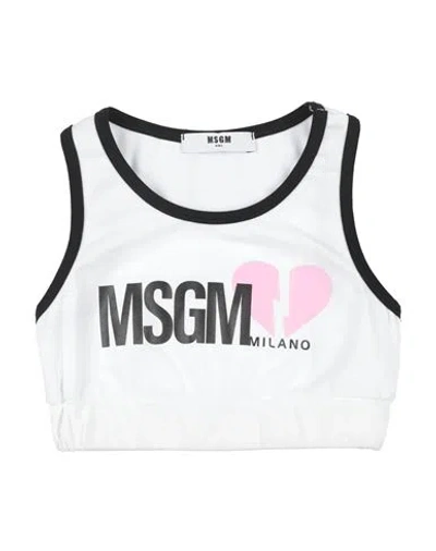 Msgm Babies'  Toddler Girl Top White Size 4 Cotton, Elastane
