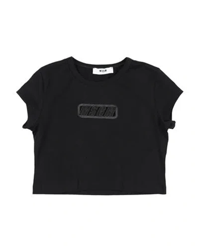 Msgm Babies'  Toddler Girl T-shirt Black Size 4 Cotton, Elastane