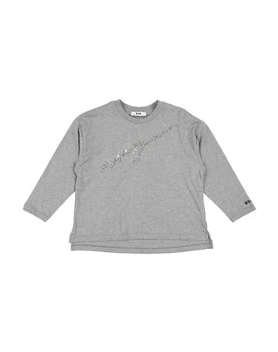 Msgm Babies'  Toddler Girl T-shirt Grey Size 6 Cotton In Gray