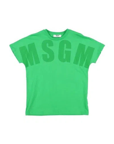 Msgm Babies'  Toddler T-shirt Green Size 6 Cotton
