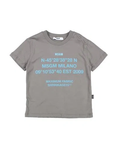 Msgm Babies'  Toddler T-shirt Grey Size 4 Cotton In Gray