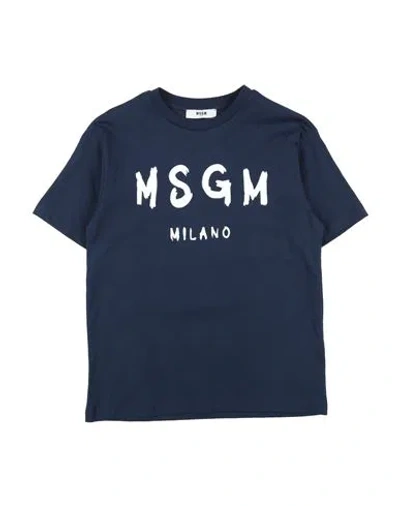 Msgm Babies'  Toddler T-shirt Midnight Blue Size 6 Cotton